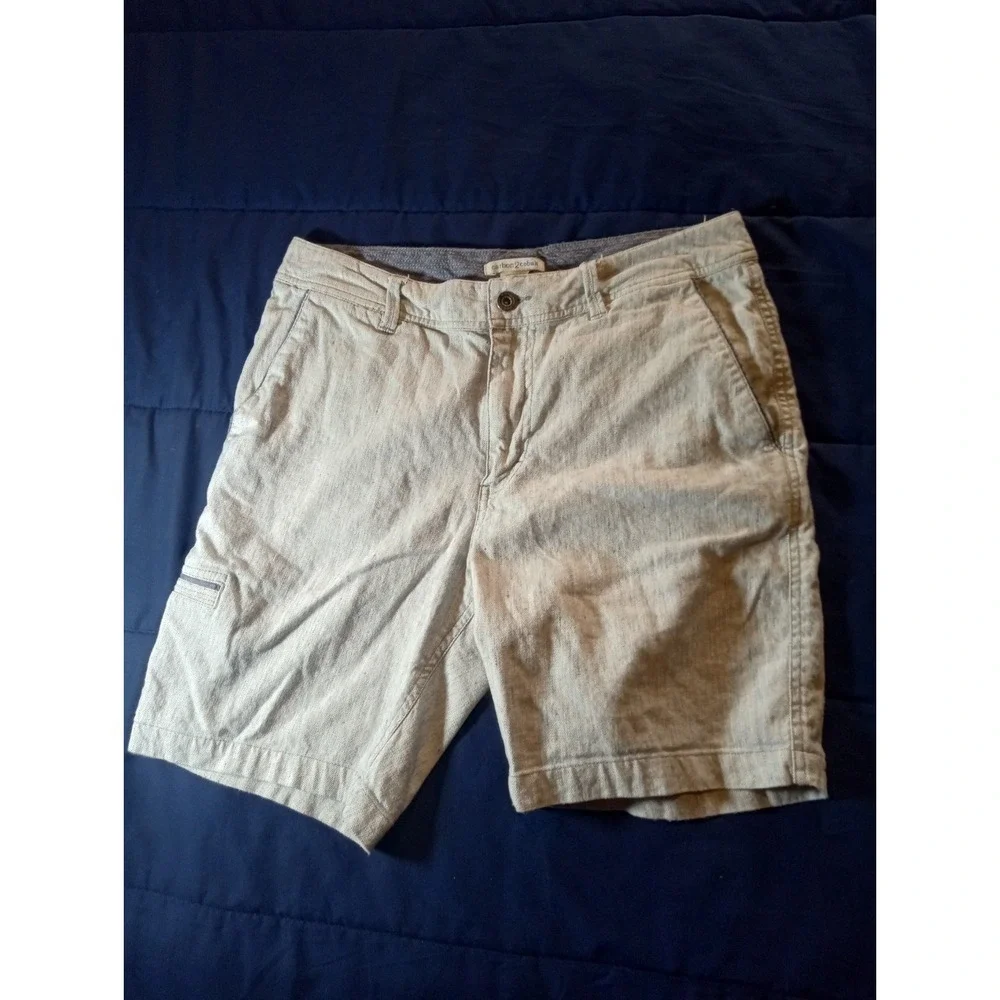 Carbon 2 Cobalt‎ Shorts Mens 30 Gray Linen Blend Chino 10